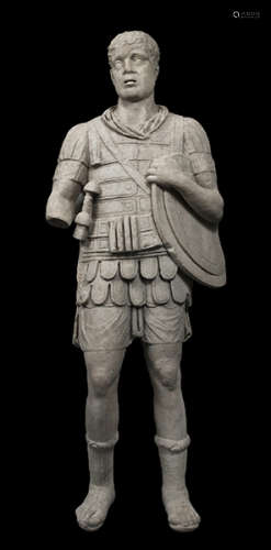 Panzerstatue eines Imperators oder Feldherrn Provinzialrömische Steinfigur als Ehrenstatue, wohl aus