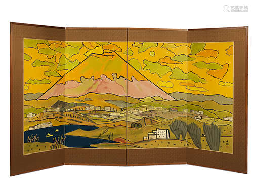 Japanischer Paravent von Tazaki Hirosuke, 1898 