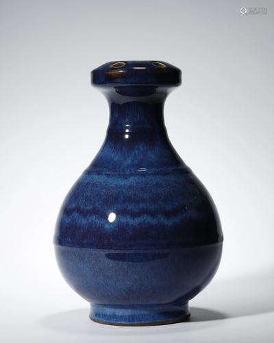 A BLUE GLAZED VASE