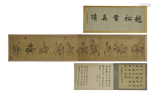 INK ON PAPER HAND SCROLL PAINTING …