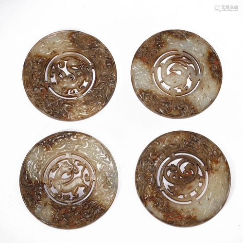 4X RUSSET/WHITE JADE BI DISCS