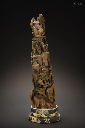 AN AGAWOOD CARVED SPECIMAN