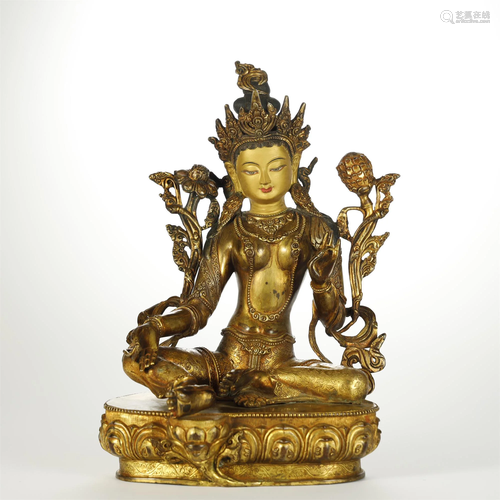 A EARLY GILT BRONZE BUDDHA STATUE