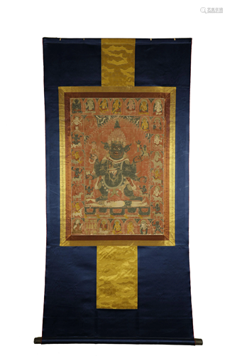 ANTIQUE HANDPAINTED THANGKA