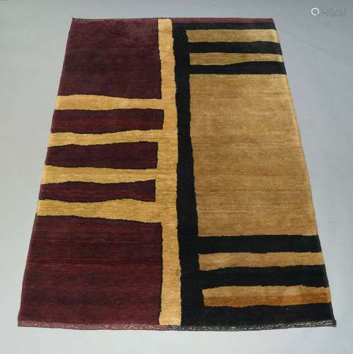 Christopher Farr, a modernist woolen rug with design by Josef Herman, of recent manufacture,