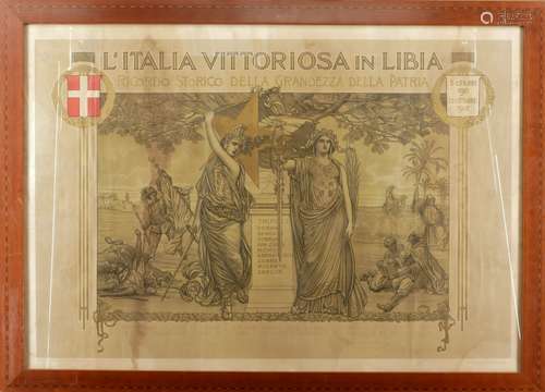 A Ferraresi, Firenze, early 20th century, L'Italia Vittoriosa in Libia, Ricordo Storico della