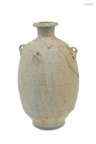 Phil Rogers (1951-), a bottle vase c. 2000, impressed seal to base A tall salt glazed bottle vase