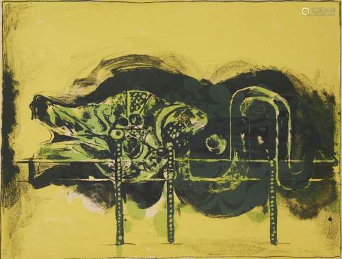 Graham Sutherland OM, British 1903-1980- Submerged Form [Tassi 106], 1968; lithograph in colours