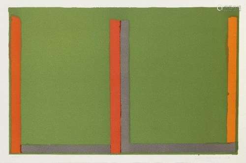 John Hoyland RA, British 1934-2011- Large Green Swiss, 1968; lithograph in colours on wove,