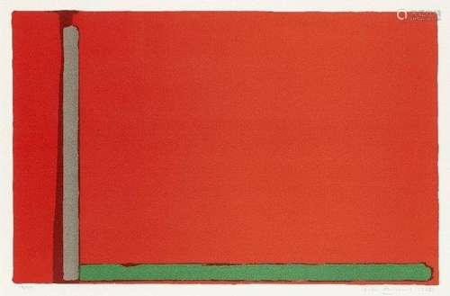 John Hoyland RA, British 1934-2011- Large Swiss Red, 1968; lithograph in colours on wove, signed,