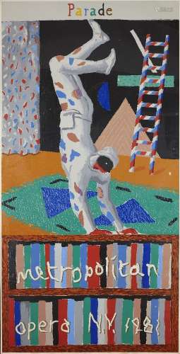 David Hockney OM CH RA, British b.1937- Parade, 1981; screenprint poster in colours on wove,