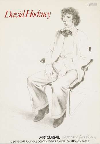 David Hockney OM CH RA, British b.1937- Artcurial Exhibition Poster, 1973; offset lithographic