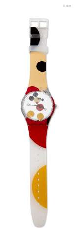 Damien Hirst, British b.1965- Swatch Mirror Spot Mickey [SUOZ290S]; unisex Swatch watch in