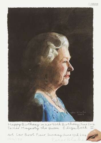Sir Peter Blake CBE RDI RA, British b.1932- To Her Majesty, Queen Elizabeth II, 2016; giclée in