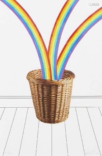 Patrick Hughes, British b.1939- Untitled (Rainbow Vase); archival pigment print with hand-