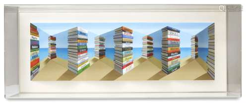 Patrick Hughes, British b.1939- Volumes, 2008; hand-painted photographic multiple with archival