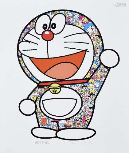 Takashi Murakami, Japanese b.1962- Doraemon: Here We Go!, 2020; screenprint in colours on wove,
