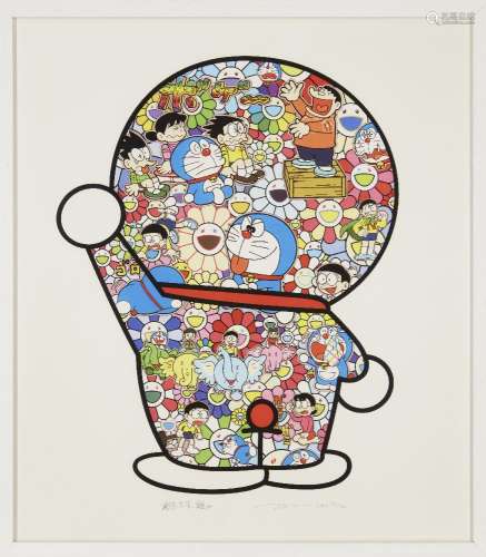 Takashi Murakami, Japanese b.1962- Doraemon's Daily Life, 2019; screenprint in colours on wove,
