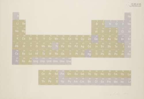 Simon Patterson, British b.1967- Periodic Table 5, 1995; lithograph in colours on wove, signed and