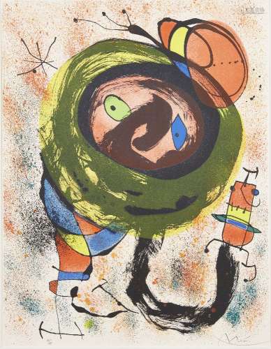 Joan Miró, Spanish 1893-1983- Plate 5 from Les Voyants [Mourlot 665], 1970; lithograph in colours on