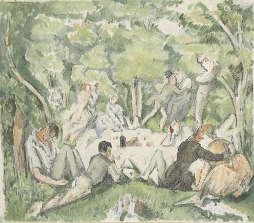 After Paul Cezanne, French 1839-1906- Le Dejeuner Sur L'Herbe [Melot 9], c.1914; lithograph in