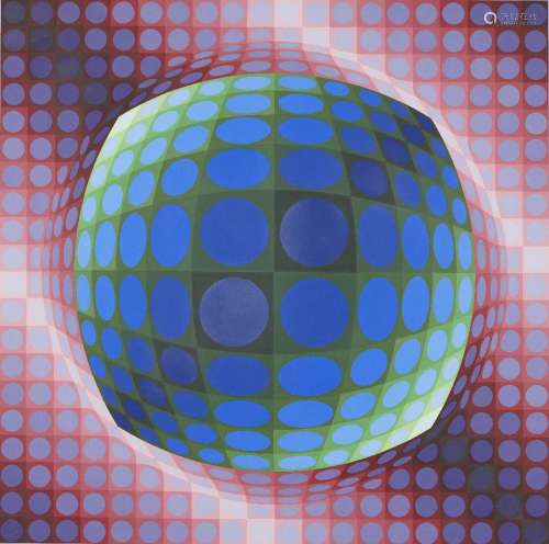 Victor Vasarely, Hungarian/French 1908-1997- Syry, 1978; screenprint in colours on wove, signed