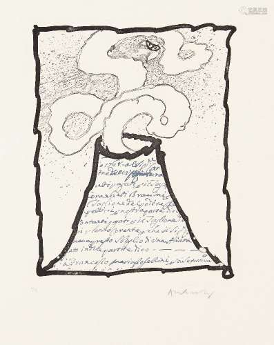 Pierre Alechinsky, Belgian b.1927- L'Avenir de la Propriete II, 1972; aquatint in colours on wove,