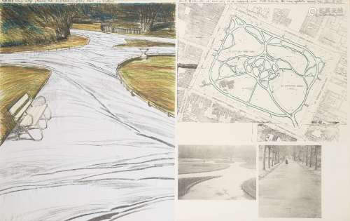 Christo, American 1935-2020- Wrapped Walkways, Project for St. Stephen's Green Oark, Dublin 1983;