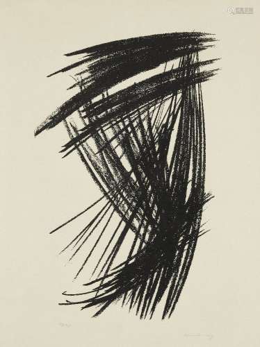Hans Hartung, German/French 1904-1989- L14 Schwarz-Weis, 1957; lithograph on wove, signed and