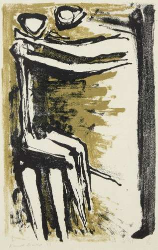 Kenneth Armitage CBE, British 1916-2002- Two Figures, 1953; lithograph in colours on wove, signed,