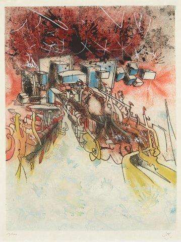 Roberto Matta, Chilean 1911-2002; Untitled, 1976-77; etching and aquatint with hand colouring in