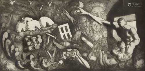 Roberto Barni, Italian b.1939- Night, 1982; drypoint etching with aquatint, signed and numbered 7/25