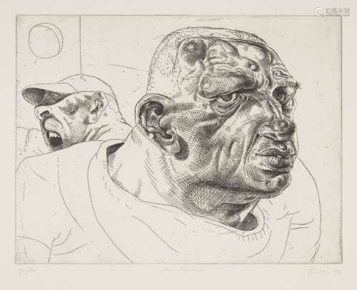 Peter Howson OBE, British b.1958- On Parade, 1992; etching on wove, signed, dated, titled and