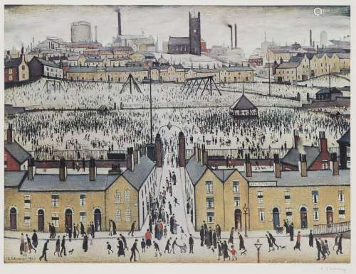 Laurence Stephen Lowry RBA RA, British 1887-1976- Britain at Play; offset lithograph in colours on