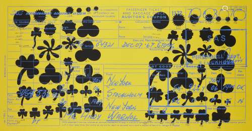 Andy Warhol, American 1928-1987- SAS Passenger Ticket [Feldmann & Schellman II. 20], 1968;