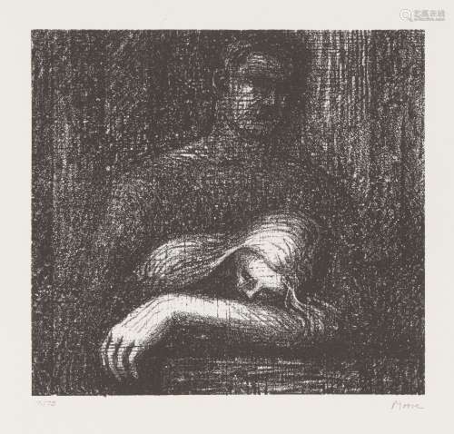 Henry Moore OM CH FBA, British 1898-1986- Lullaby Sleeping Head [Cramer 250], 1973- lithograph on