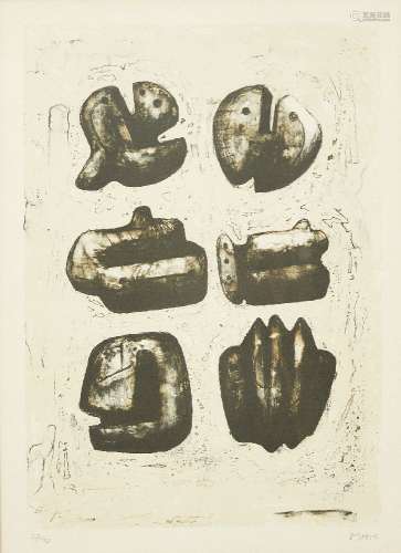 Henry Moore OM CH FBA, British 1898-1986- Six Stone Figures [Cramer 299], 1973; lithograph in