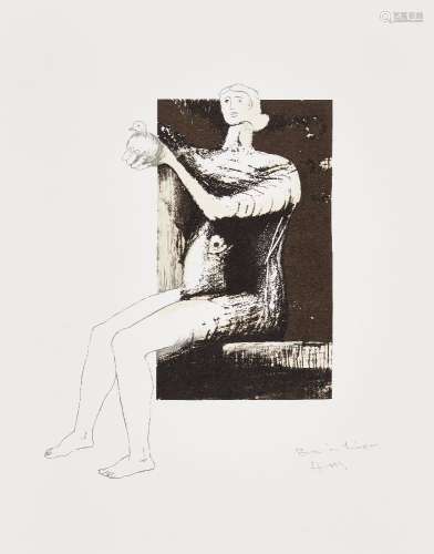 Henry Moore OM CH FBA, British 1898-1986- Woman with Dove [Cramer 446], 1976; lithograph in