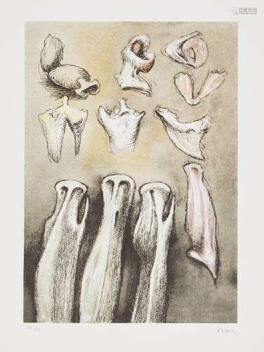 Henry Moore OM CH FBA, British 1898-1986- Three Sisters [Cramer 621], 1981; lithograph in colours on