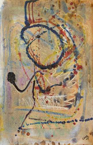 Matt Lamb, American 1932-2012- Abstract composition, 2005; mixed media on paper, signed and dated 05