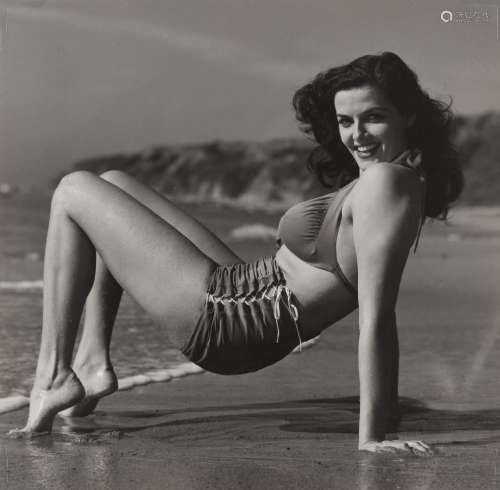 André de Dienes, Hungarian 1913-1985- Jane Russell, 1944; gelatin silver print, titled on the