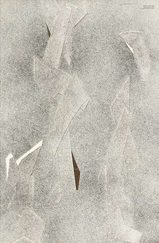 Hans Richter, German 1888 -1976- Untitled; mixed media and spray paint on canvas, 60 x 39.5cm (