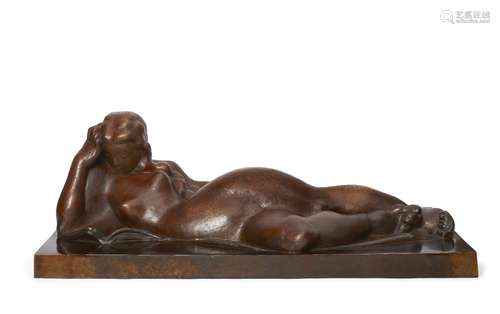 Joseph Csaky, Hungarian/ French 1888-1971; La Liseuse, 1938; Bronze, signed and numbered HC1 on