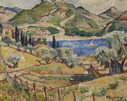 Maria-Mela Muter, French-Polish, 1876 - 1967- Landschaft; oil on board, signed lower right, 33 x