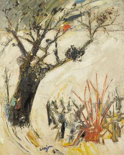 Bernard Lorjou, French 1908-1986- Arbre en hiver, 1956; oil on canvas, signed lower centre, 98.5 x