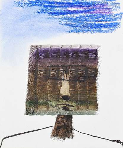 Sir Sidney Nolan OM AC RA, Australian/ British 1917-1992- Ned Kelly, 1952; mixed technique on paper,