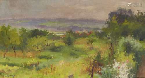 Ernest Jules Renoux, French 1863-1932- Paysage, Romney; oil on canvas, signed lower left, bears