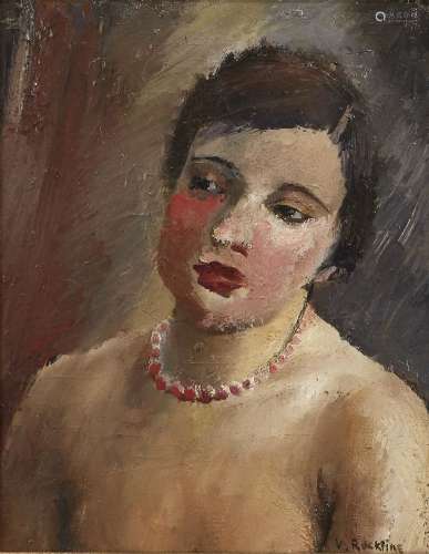 Vera Rockline, Russian, 1896-1934 Jeune femme au collier de perles (young woman with a pearl