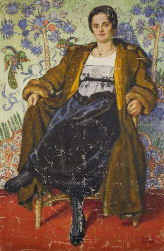 Joseph von Brackel, German 1874-1955- Portrait of a woman, 1909; oil on canvas, signed lower