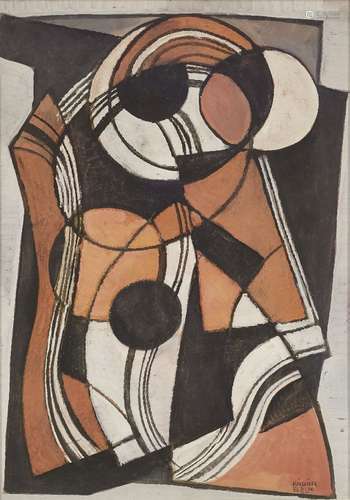 Béla Kádár, Hungarian 1877-1956, Abstract untitled, circa 1940; gouache on board, signed lower